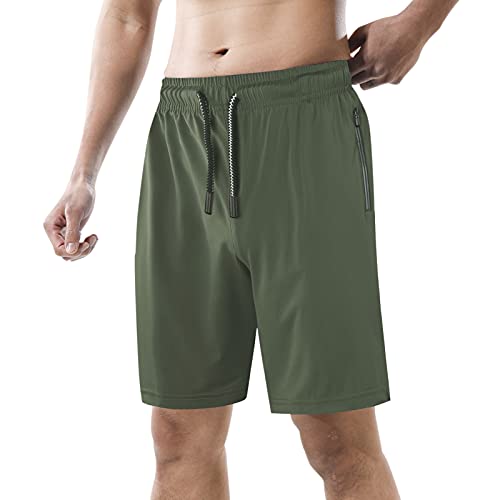 Lixada Men's Sport Shorts Running Shorts with Zipper Pockets Quick Dry Lightweight Pants Workout Running Training Weightlifting Joggers