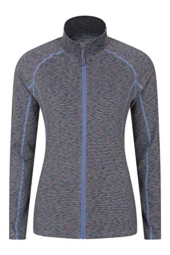 Mountain Warehouse Bend & Stretch Womens Full-Zip Midlayer - 2 Zipped Side Pockets, Warm & Cosy Jacket - Best for Outdoors, Gym, Travelling & Outdoors Navy 10