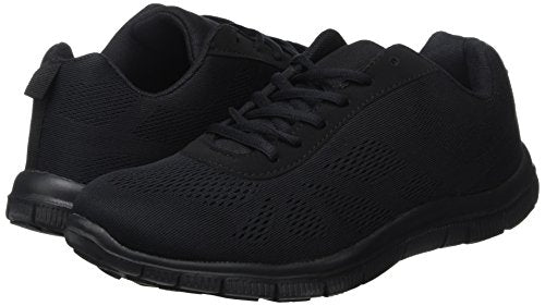 Get Fit Mens Mesh Running Trainers Athletic Walking Gym Shoes Sport Run - Black - 9