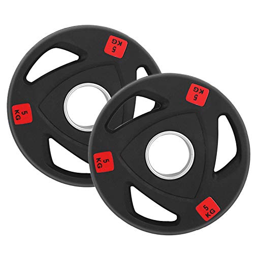 2 Inch Olympic Weight Plates,Portable Weight Lifting Plate 3 Hole 50mm Hole Diameter Barbell Weights Strength Training Equipment(2x5kg)