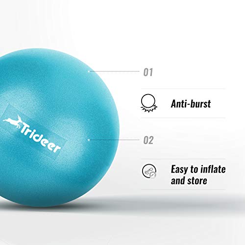 Trideer 23cm Soft Pilates Ball, 9 Inch Exercise Ball, Barre Ball, Mini Gym Ball, Pilates, Yoga, Core Training and Physical Therapy, Improves Balance (Office & Home & Gym)