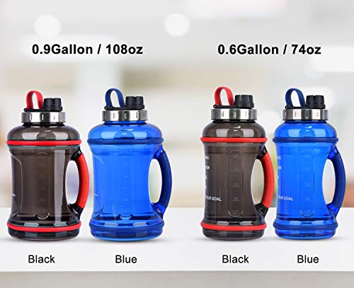 FORWEWAY Large Sports Water Bottle 2.2l/3.2l Eco-friendly BPA-free Leak-proof Extra-strong Reusable Durable Gym Bottle Half Gallon Water jug with Tracker Big Water Container