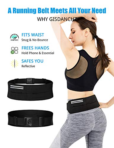 Gisdanchz Running Belt For Women And Men Phone Holder Key Pouch Belt Bag Running Waist Packs Gifts For Moms Running Accessories Walking And Jogging Plus Size Fanny Pack Gym Money Belt Black