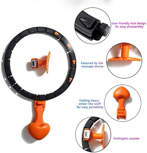 2 Packs Non Dropping Smart Hula Hoop, Weighted Hula Hoop with Intelligent Counting Adjustable Hoola Hoops 360°Rotating Hot