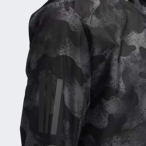 adidas Men's Own the Run Camouflage Running Jacket, Grey/Grey/Black, Large