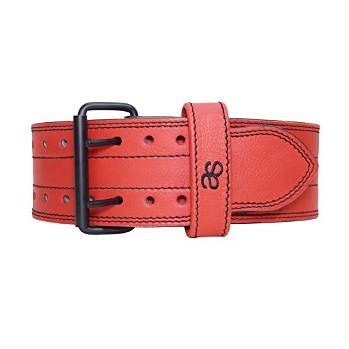 AAYLANS Cow MILD Leather 10MM Powerlifting Belt for Men & Women Lower Back Support for Weightlifting (RED, Medium) - Gym Store | Gym Equipment | Home Gym Equipment | Gym Clothing