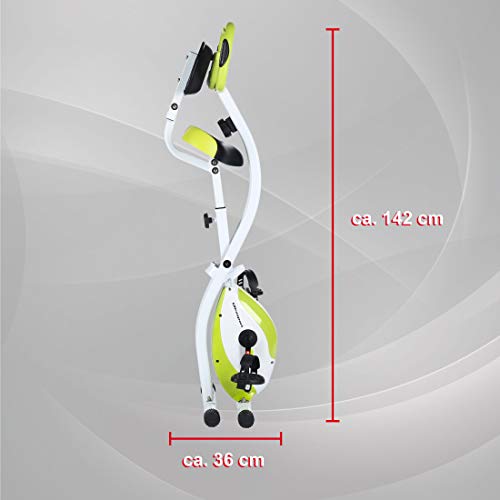 Ultrasport F-Bike Home Trainer 200B with Hand Pulse Sensors, with Backrest, Foldable, Green