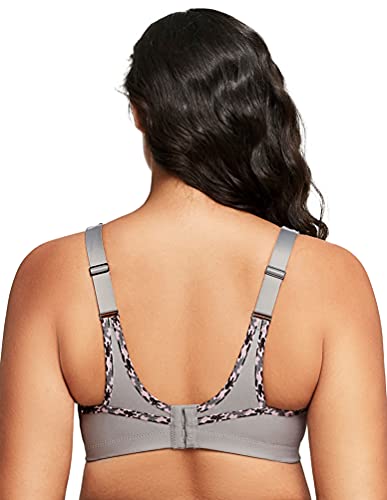 Glamorise Women's Full Figure No-Bounce Camisole Wirefree Sports Bra #1066 Non-Wired Sports Bra, Silver (Soft Gray ), 38H (Manufacturer Size: 38 I)