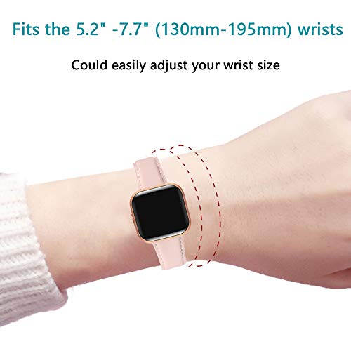 FENGLIN Compatible with Fitbit Versa 2 Strap/Fitbit Versa Strap,Adjustable Replacement Strap for Fitbit Versa 2/Fitbit Versa/Versa SE/Versa Lite(Pinksand/Rosegold)