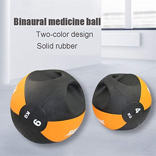 Medicine Ball AGYH Binaural, Boxing Training Strength Training Core Training Rubber Bouncy Ball, 10kg/22lb