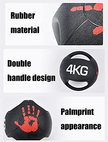 Medicine Ball Weight Medicine Ball 7kg, Double-grip Solid Rubber Ball, Indoor Strength Training Equipment