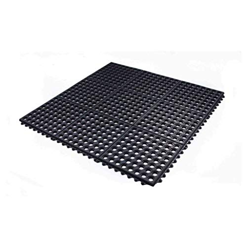 Interlocking Soft Floor Mats - 3ftx3ftx14mm - Rubber Tiles Protective Flooring - Ground Protector, Surface Protection | Large Underlay Matting - Sports Pool Gym Fitness Basement Garage