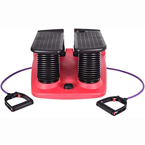 Air Stepper Climber Fitness Machineanti-slip Pedals For Full-body,Indoor Stair Stepper,Mini Stepper Machine With Resistance Bands Red