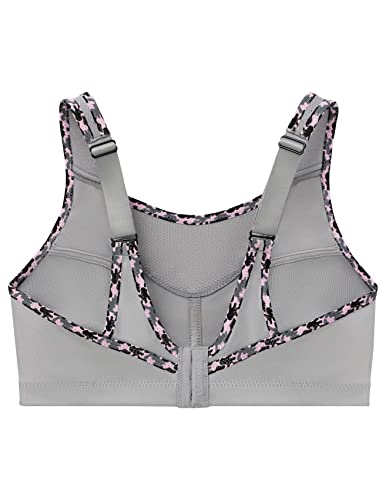 Glamorise Women's Full Figure No-Bounce Camisole Wirefree Sports Bra #1066 Non-Wired Sports Bra, Silver (Soft Gray ), 38H (Manufacturer Size: 38 I)