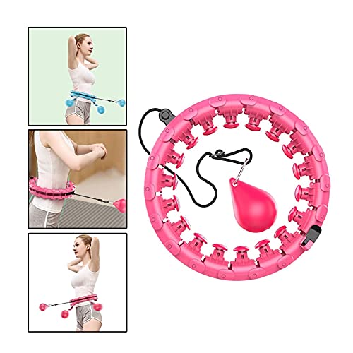 BIZS Weighted hula tires Adjustable Sport Hoops Fitness Intelligent Weighted Smart Abdomen Fitness Equipment Equipment Gym Home Training Weight Loss (Color : Pink)