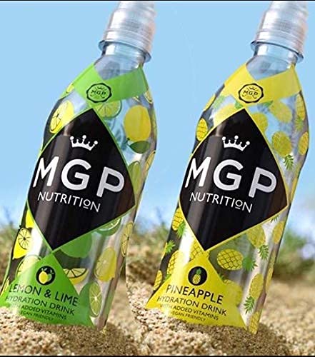 MGP Pineapple Hydration Sports Recovery Drink with Added Vitamins 500ml x 12 Multi Pack, Low Sugar, Low Carbs, Fat Free, Gluten Free, Vegan Friendly,Vitamin C, B3, B5, B1, B6, B12