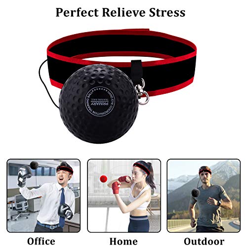 Dermasy Boxing Reflex Ball, 2 Difficulty Levels Boxing Training Ball with Headband Perfect for Agility,Reaction, Punching Speed, Fight Skill, Fitness and Hand Eye Coordination Training