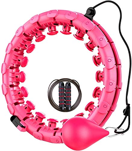 Showlovein Weighted Hula-Hoop For Adults,Kids For Fitness Wave Smart Hula-Hoop 52 Inch 24 Sections Can be Adjusted Size Indoor Hoola-Hoop for Women and Man Exercise for Legs, Waist And Hips