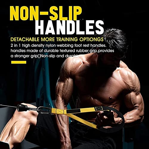 Aedcbaide Suspension Trainer, Fitness Suspension System Training Kit Suspension Straps Bodyweight Home Resistance Kit Suspension Trainer Home Gym Workout Equipment for Working Out Indoor Outdoor