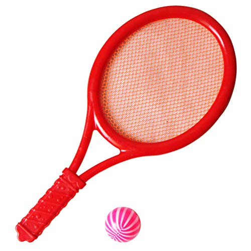 Abaodam 1 Pair of Kids Tennis Racket Set with Shuttlecock Ball Plastic Tennis Racquet Toy for Toddler Outdoor Sports Games for Children Random Color
