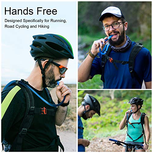 G4Free Hydration Backpack Cycling Water Bag Durable Waterproof Running Rucksack with PEVA Food-Grade 2L Water Bladder for Biking Hiking Walking Climbing