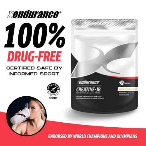Xendurance Creapure Creatine Micronised Vegan Powder Performance Creatine Monohydrate with Lactate, Lemon Citrus, 30 servings