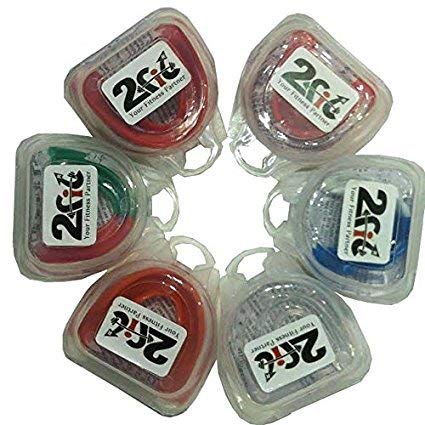 2Fit ® Adults & Kids Senior/Junior Gum Shield & Case Mouth Guard Boxing MMA Senior Junior Rugby Sports Protection Adult Kids (PINK & WHITE, Junior)