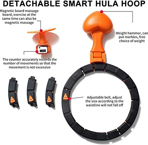 2 Packs Non Dropping Smart Hula Hoop, Weighted Hula Hoop with Intelligent Counting Adjustable Hoola Hoops 360°Rotating Hot