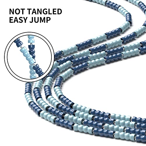 PROIRON Soft Beaded Skipping Rope,tangle free,jump rope for kids,2.8M adjustable length, blue,for beginners students