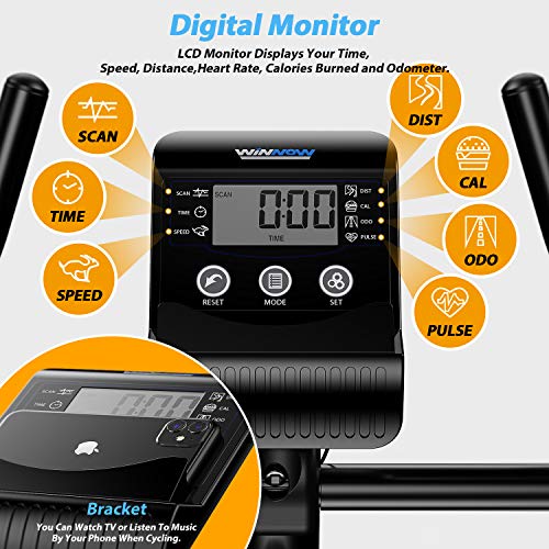 WINNOW Exercise Bike Fitness Bike Advanced Home Trainer Spin Bike Ideal Cardio Trainer Adjustable Magnetic Resistance Aerobic Workout