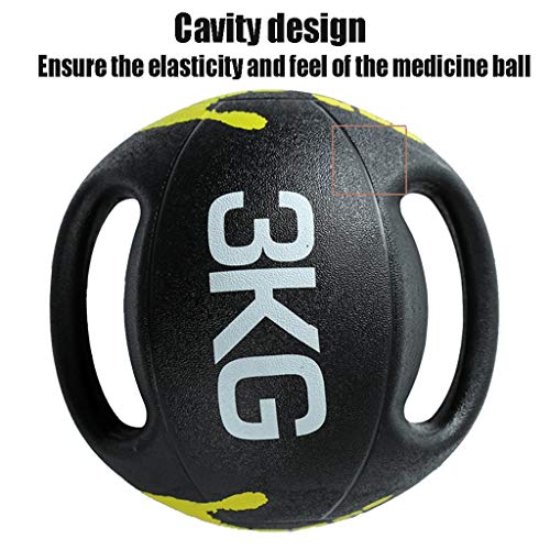 Medicine Ball Double Handle Medicine Ball Bouncy Ball, Home Gym Core Muscle Training Resistance Training Aerobic Exercise Fitness Ball (Size : 3kg/6.6lbs)