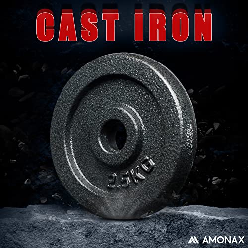 Amonax 20kg Cast Iron Adjustable Dumbbells Weight Set, Barbell Set Men Women, Strength Training Equipment Home Gym Fitness, Dumbell Pair Hand Weight, Bar Bells Free Weights for Weight Lifting