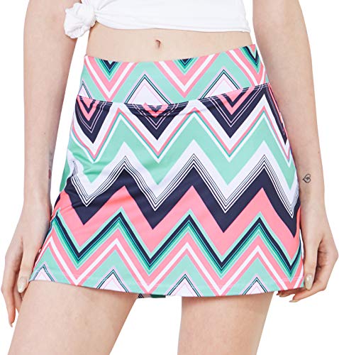 Westkun Women's Basic Golf Underneath Short Skort Black Ladies Running Fashion Tennis Hockey Skirt with Pockets(W Stripe,XXL)
