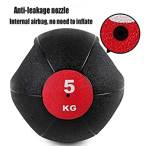 PLUY Wear-resistant slam ball Medicine Balls,Bouncy Ball with Anti-Slip Textured Surface,Ergonomic Dual Handle for Strengthening Core Muscles,Cardio Workouts and Resistance Training (Siz