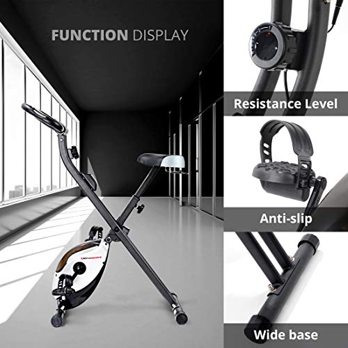 Ultrasport F-Bike and F-Rider, Fitness Bike Trainer, Sporting Equipment, Ideal Cardio Trainer, Foldable Indoor Trainer for Home use, Different Resistance Levels, LCD Display, Suitable for Everyone