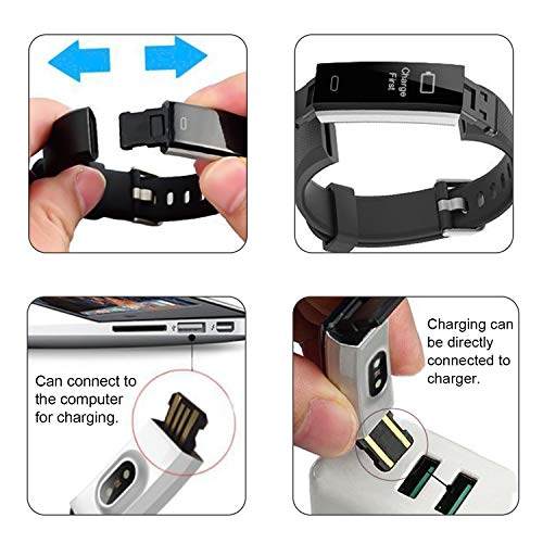 Lintelek Fitness Tracker, Activity Tracker Watch Heart Rate Monitor, Waterproof Smart Fitness Band Step Counter, Calorie Counter, Pedometer Watch Kids Women Men (FP+BL+BK)