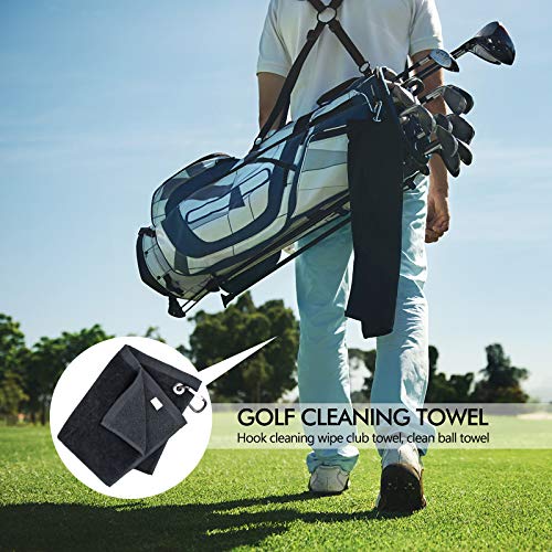 2Pcs Premium Golf Towel Microfiber Fabric Golf Bag Towel with Carabiner Clip for Hanging on Golf Club Bag, Yoga Camping Gym - 16