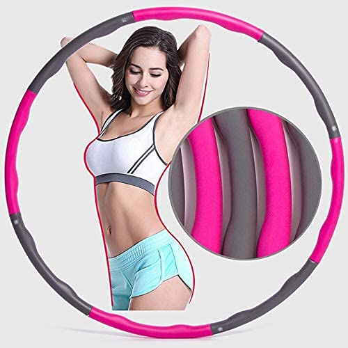 fitness hula hoops Weighted Hula Hoop, Hoola Hoop for Adults, Lightweight Durable Removable Section Massage Hula Ring, PE Material, for Weight Loss/Abdominal Shaping/Home/Office 8-section Detachable