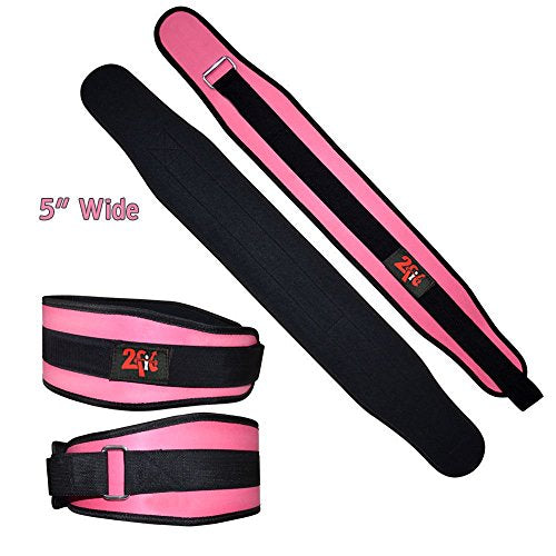 2Fit Women Weight Lifting Belt Back Support Ladies Strap Gym Fitness Bodybuilding Pink (MEDIUM)