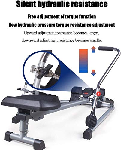 AMZOPDGS Rowing Machines, Rowing Machine,Household Silent Hydraulic Rowing Device,with LCD Monitor,Simulation Rowing Cushion,for Home Gym Training