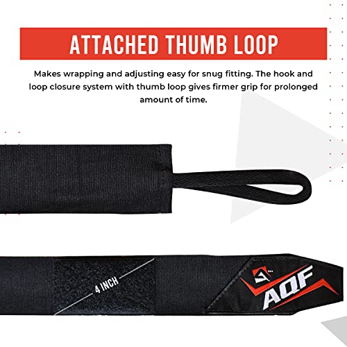 AQF Boxing Hand Wraps Bandages Boxing Inner Gloves Muay Thai MMA UFC (Black)