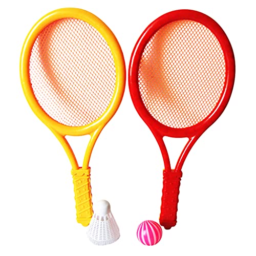 Abaodam 1 Pair of Kids Tennis Racket Set with Shuttlecock Ball Plastic Tennis Racquet Toy for Toddler Outdoor Sports Games for Children Random Color - Gym Store | Gym Equipment | Home Gym Equipment | Gym Clothing