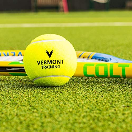 Vermont Training Tennis Balls - 60x Ball Bucket - Pressureless Tennis Balls - High-Vis Fluro Felt Ball | All Court Surfaces | Perfect For Tennis Coaches, Schools & Clubs