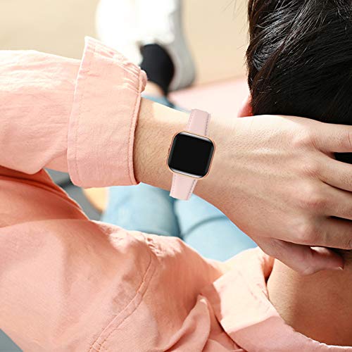 FENGLIN Compatible with Fitbit Versa 2 Strap/Fitbit Versa Strap,Adjustable Replacement Strap for Fitbit Versa 2/Fitbit Versa/Versa SE/Versa Lite(Pinksand/Rosegold)