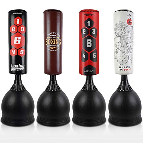 Gallant 5.5ft Free Standing Boxing Punch Bag Stand Black Target - Excellent Quality Heavy Duty Adults Punching Bag Kick Boxing, Martial Arts, MMA Dummy Training Home Gym Equipment - Next Day Shipping