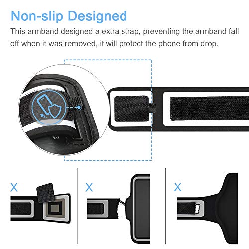 Galaxy S10+ S9+ S8+ Armband, JEMACHE Gym Run Jog Exercise Workout Arm Band for Samsung Galaxy S10 Plus, S9 Plus, S8 Plus with Key Holder Pouch (Black)