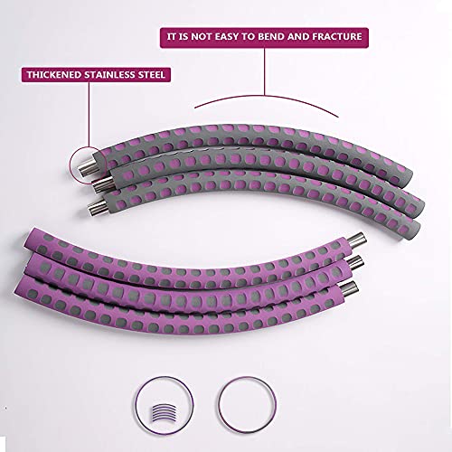FitTown NEW Stainless Steel Hula Hoop - Weighted Hula hoops for Adults | Women | Men - 6 Pieces Adjustable|Detachable Weights for Weight Loss,Removable Weights - Fitness Hula Hoops for Sports&Exercise