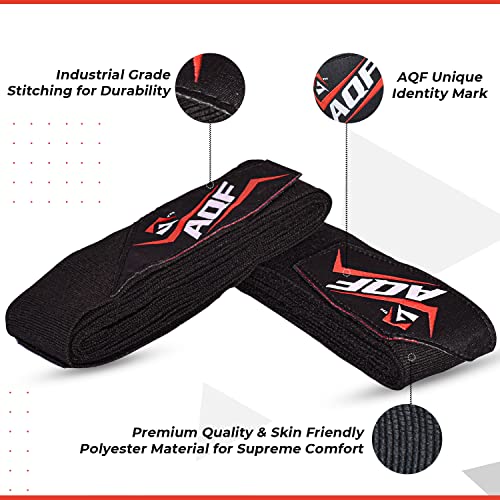 AQF Boxing Hand Wraps Bandages Boxing Inner Gloves Muay Thai MMA UFC (Black)