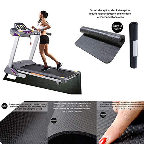 Exercise Fitness Mat, High Density Exercise Equipment Mat Durable Bicycle Trainer Floor Mat for Under Stationary Bike, Spin Bike, Fitness Equipment, Home Gym Floor Protection (Black)