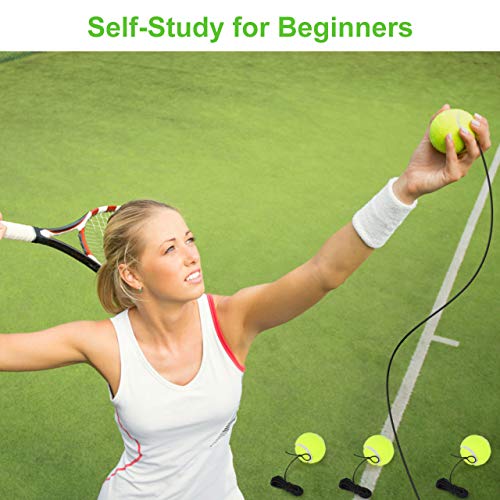 Fostoy Tennis Rebound Ball with String, 5 Pack Durable Replacement Balls for Tennis Trainer Base, Tennis Training Ball for Adults Kids Beginner Self-Study Practice Indoor Outdoor